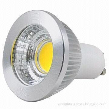 5W GU10 COB LED Spotlight with 85-265V AC Input Voltage, Sized 50 x 85mm